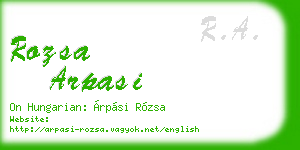 rozsa arpasi business card