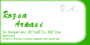 rozsa arpasi business card